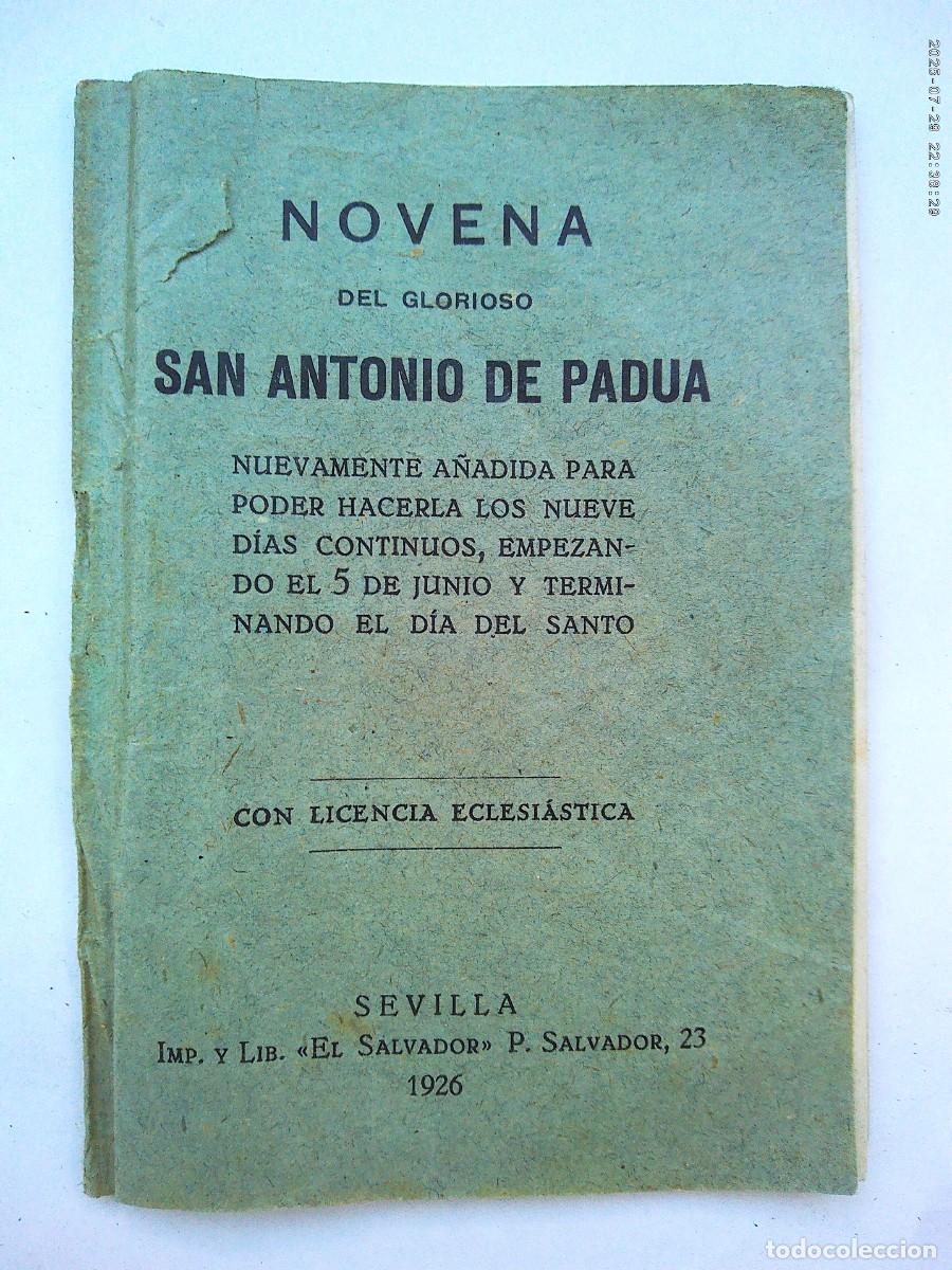 Collectionnisme: PEQUE&Ntilde;A PUBLICACION RELIGIOSA : NOVENA DEL GLORIOSO SAN ANTONIO DE PADUA . SEVLLA 1926
