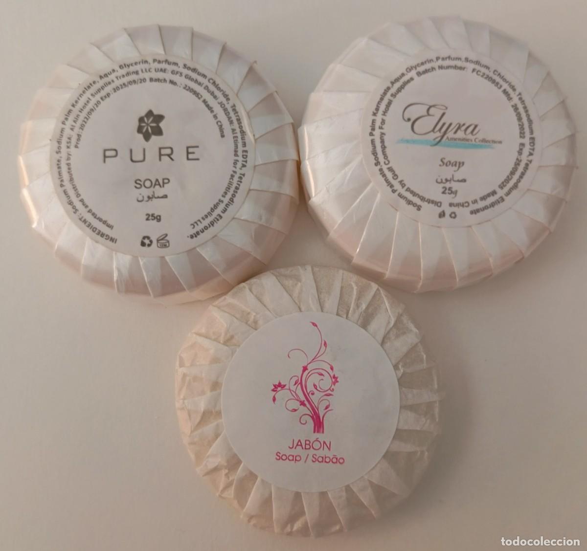 Coleccionismo: 3 Pastillas de jabon. Peque&ntilde;as. Elyra, Pure, Jabon.
