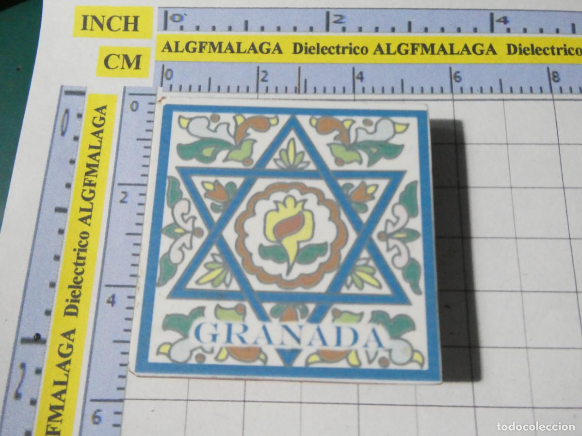 Coleccionismo: IMAN DE NEVERA SOUVENIR RECUERDO DE GRANADA AZULEJO ESTRELLA DE DAVID