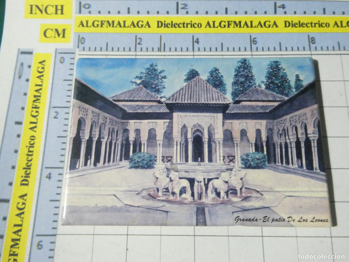 Coleccionismo: IMAN DE NEVERA SOUVENIR RECUERDO DE GRANADA ALHAMBRA PATIO LEONES