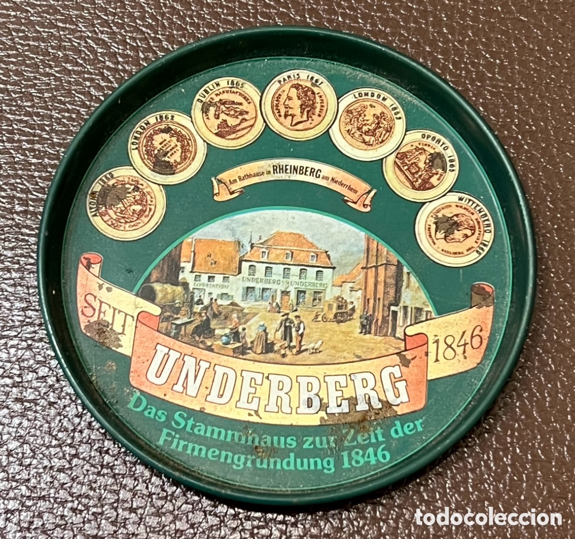 Coleccionismo: Posavasos Met&aacute;lico. Publicidad Licor UNDERBERG. A&ntilde;os 90.