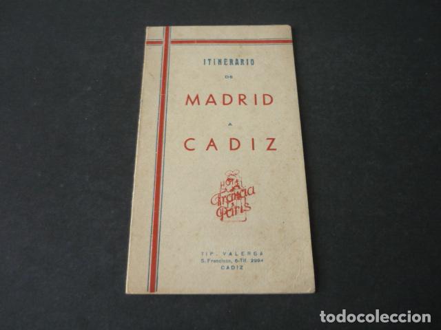 Collecting paper: ITINERARIO DE MADRID A CADIZ TRIPTICO PUBLICITARIO HOTEL DE FRANCIA Y PARIS