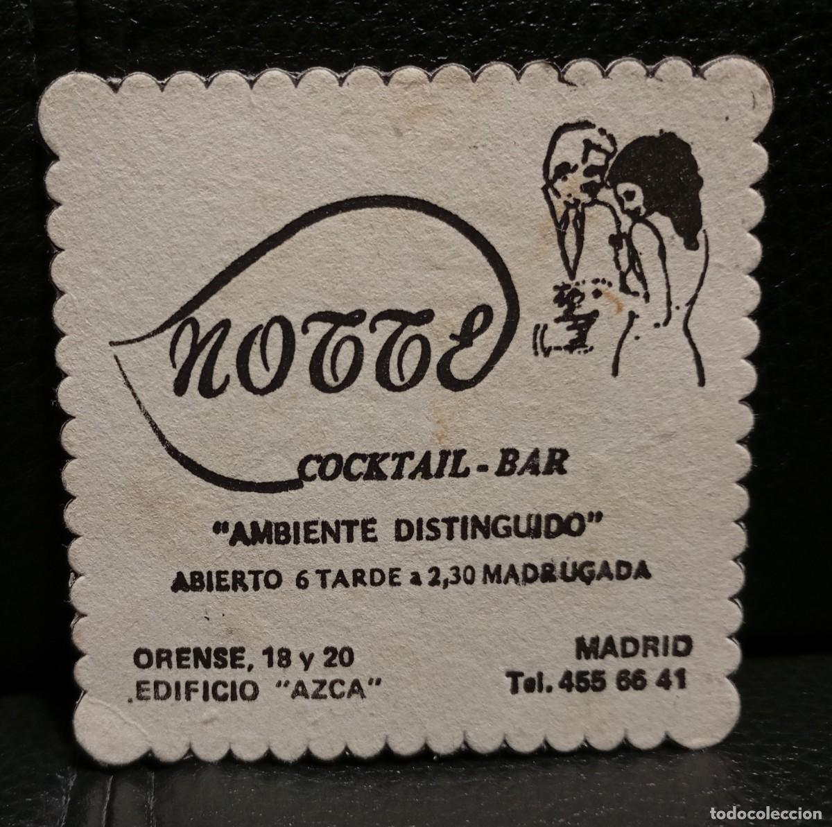 Coleccionismo: NOTTE COCKTAIL BAR - POSAVASOS - MADRID - CERVEZA - REFRESCOS - SIDRA - BITTER