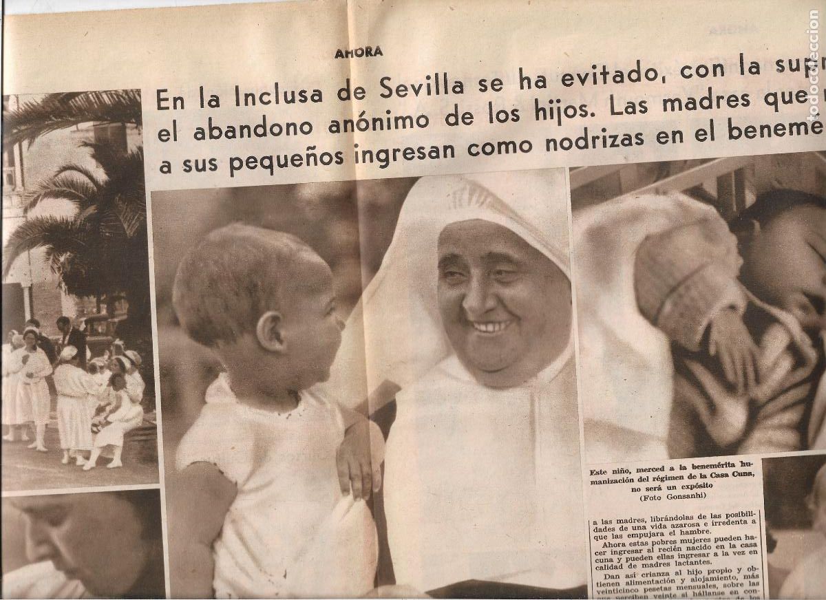 Coleccionismo: A&Ntilde;O 1933 RECORTE PRENSA LA INCLUSA DE SEVILLA SUPRESION DEL TORNO ABONADO ANONIMO DE LOS HIJOS
