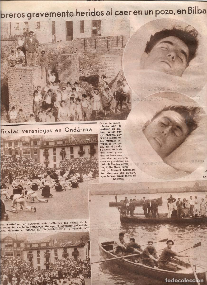 Coleccionismo: A&Ntilde;O 1933 RECORTE PRENSA ONDARROA FIESTAS REGATAS SALUDO BANDERA ESPATADANTZARIS GORULARIS