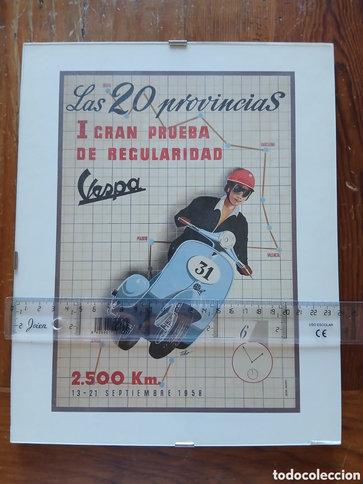 Coleccionismo: L&aacute;mina vespa enmarcada vintage