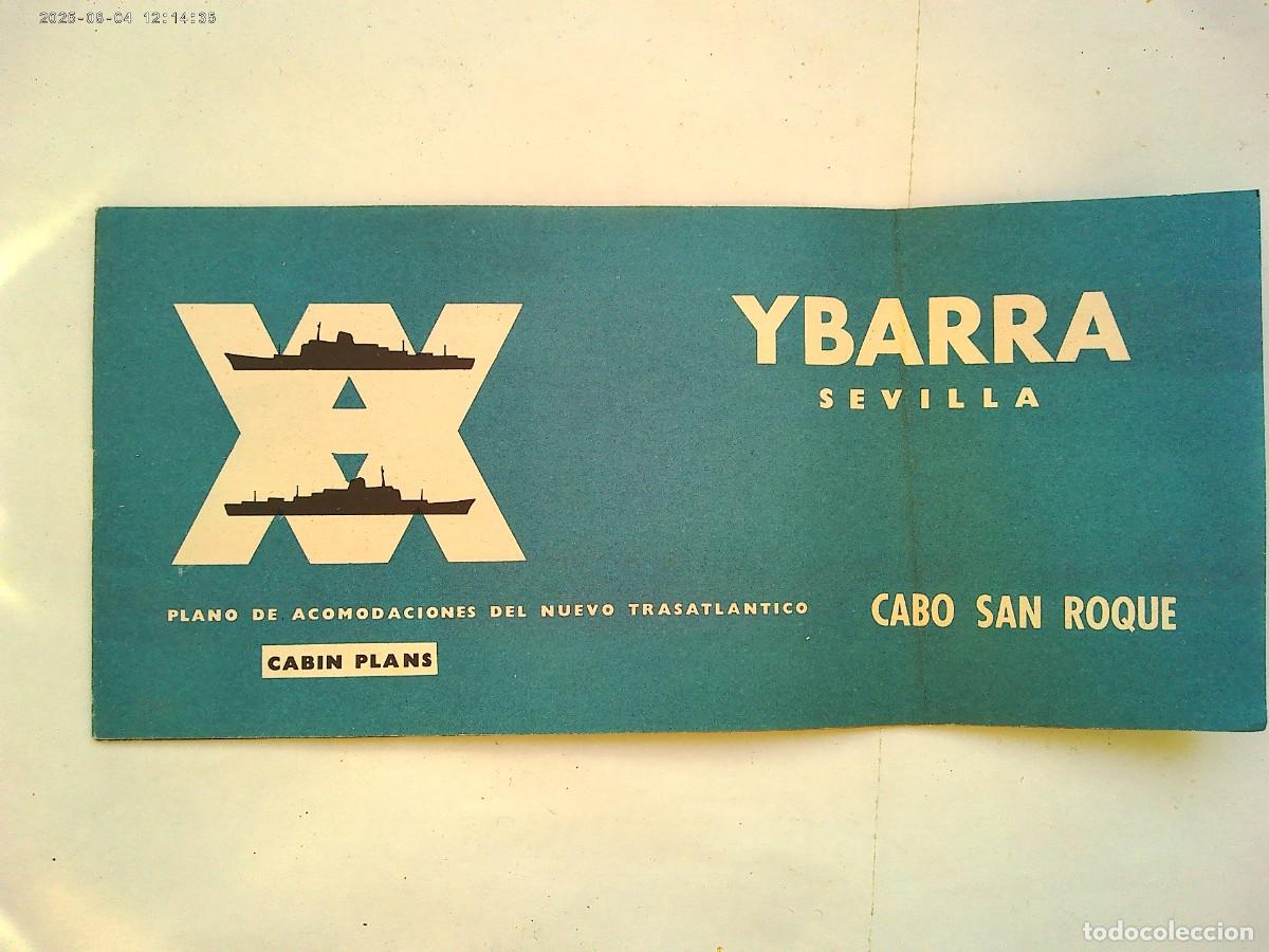 Coleccionismo: YBARRA : PLANO DE ACOMODACIONES DEL NUEVO TRASATLANTICO CABO SAN ROQUE . SEVILLA, A&Ntilde;OS 60