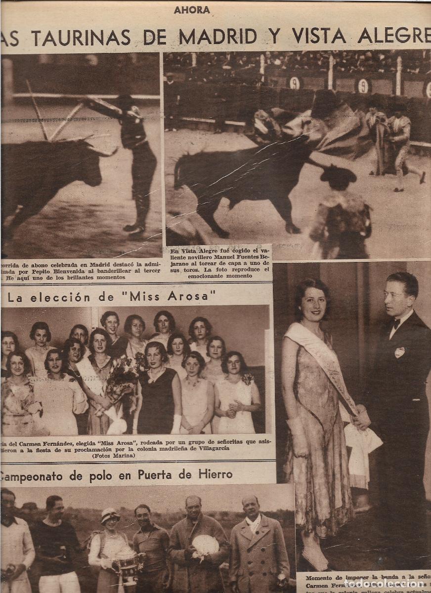 Coleccionismo: A&Ntilde;O 1933 RECORTE PRENSA MARIA DEL CARMEN FERNANDEZ ELEGIDA MISS AROSA COLONIA MADRILE&Ntilde;A VILLAGARCIA