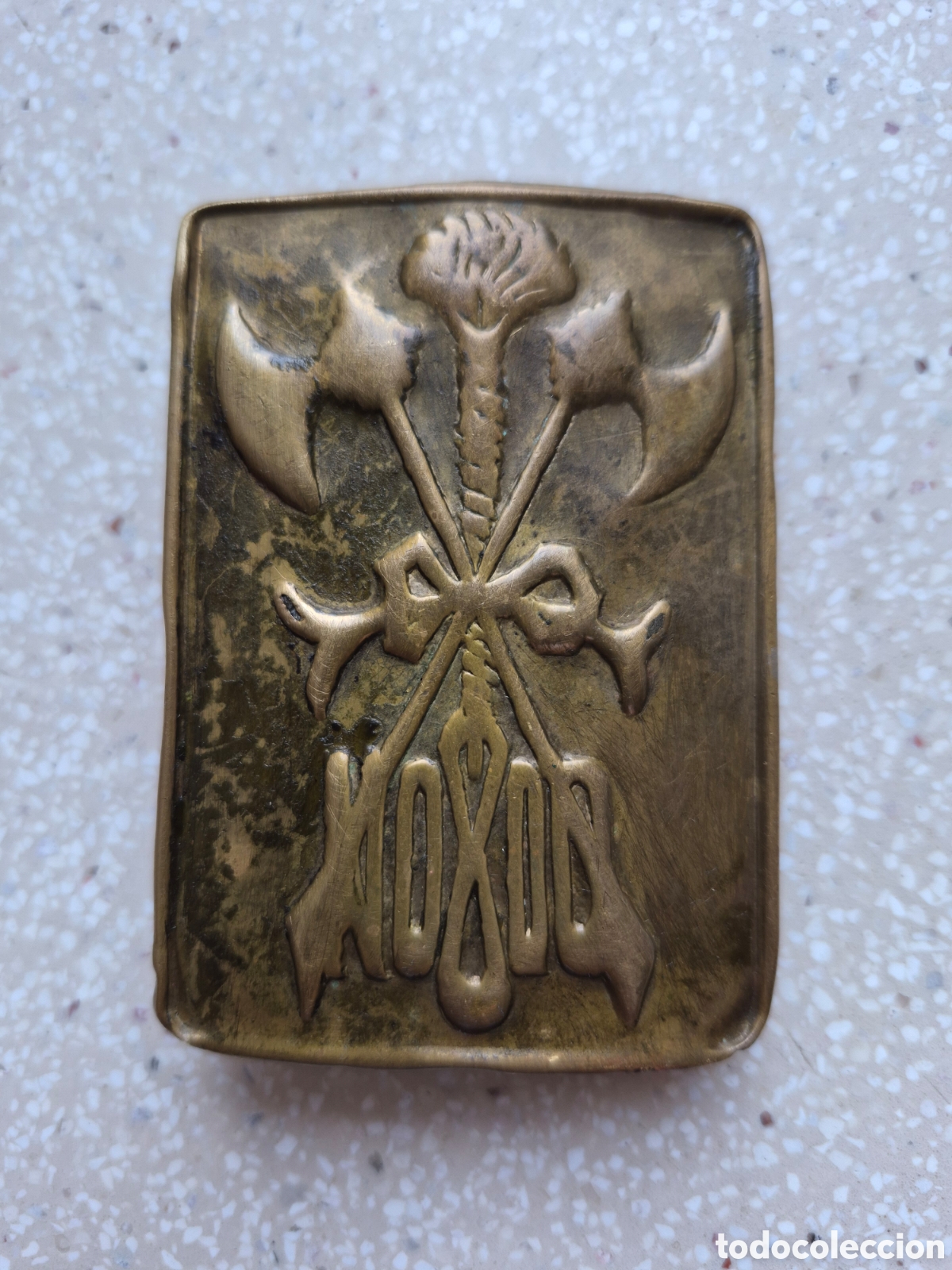 Coleccionismo: Hebilla para Cintur&oacute;n de los BOMBEROS de Sevilla - NODO - 7,7 x 5,5 cm . - ANTIGUA .