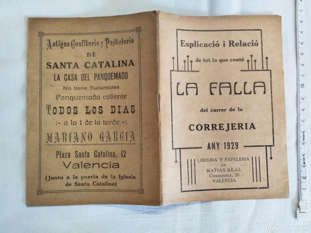 Coleccionismo: LLIBRET DE FALLA CARRER CORREJERIA. Esplicaci&oacute; i Relaci&oacute; Falla carrer de la Correjeria. Any 1929.