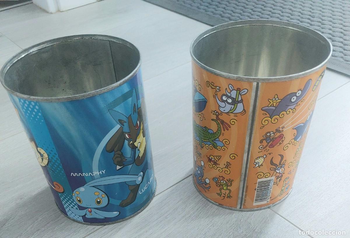 Coleccionismo: Botes metalicos pikachu y kukuxumusu