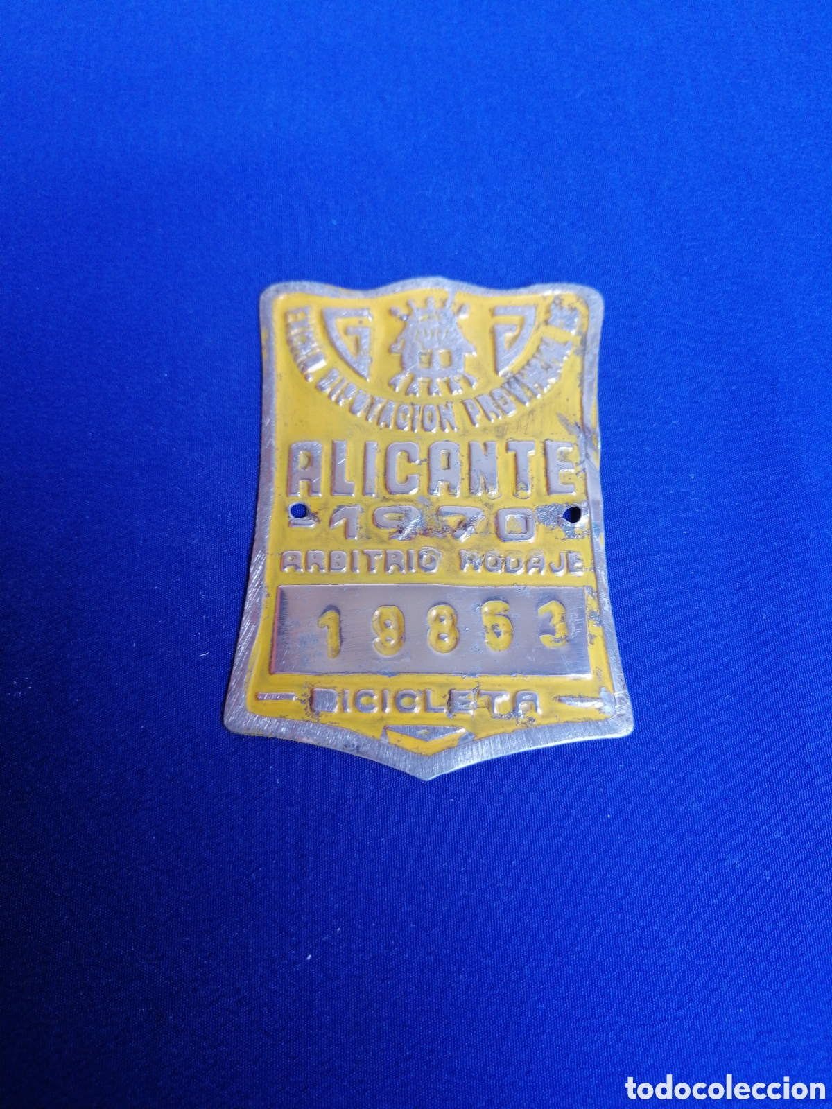 Collectionnisme: PLACA BICICLETA EXCEMA DIPUTACION PROVISIONAL DE ALICANTE BICICLETA