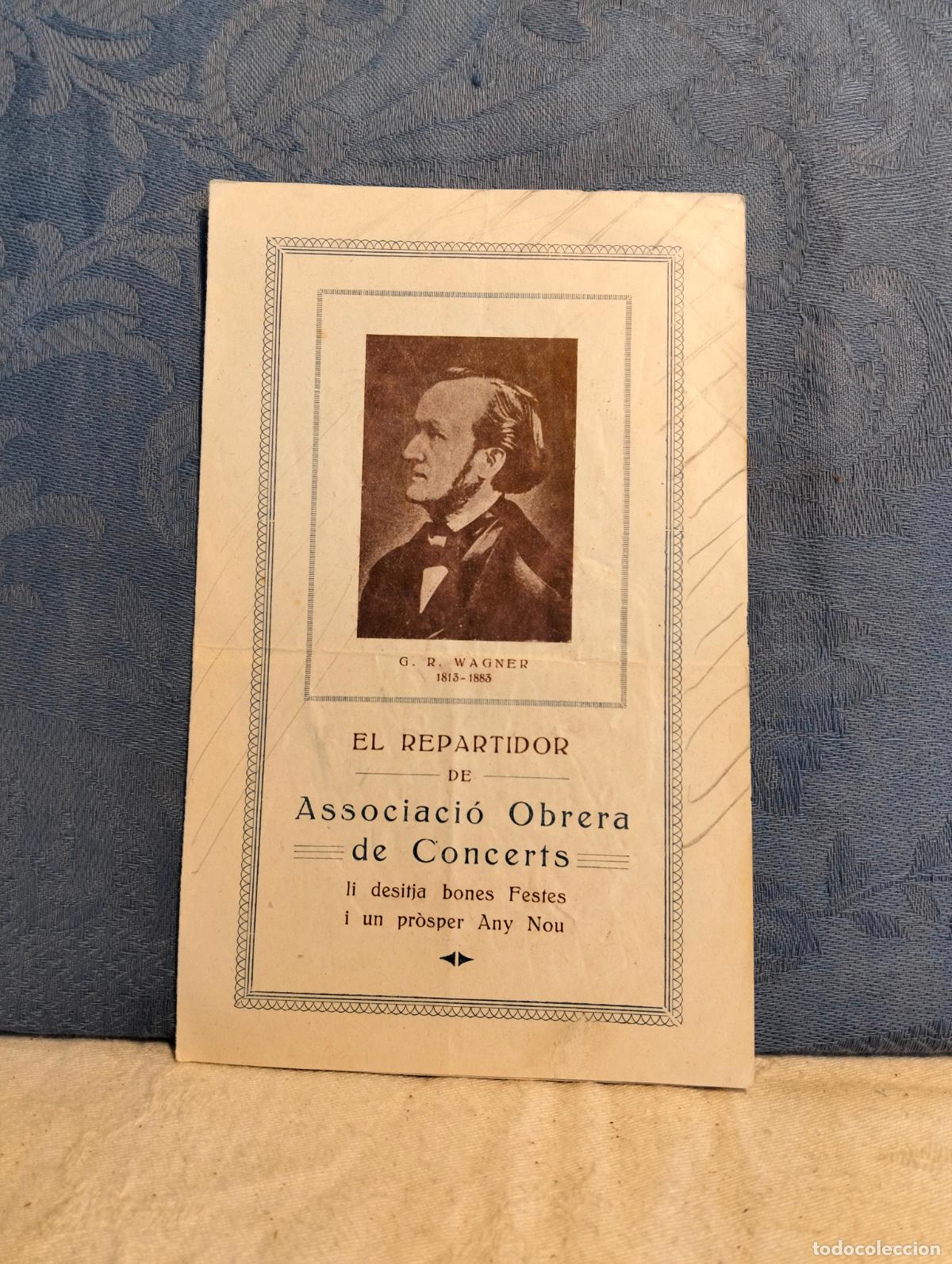 Coleccionismo: El repartidor de associaci&oacute; obrera de concerts li desitja bones festes i un pr&ograve;sper any nou wagner