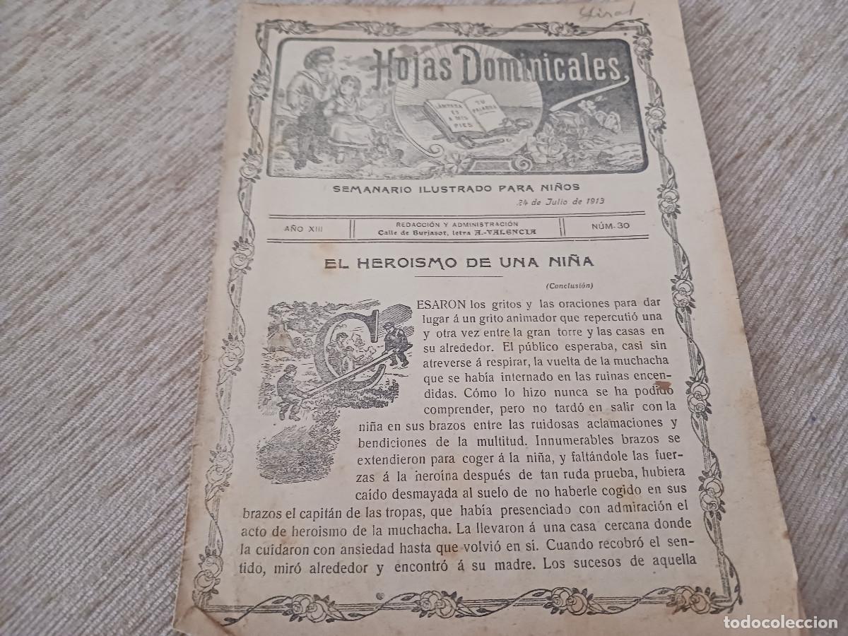 Coleccionismo: diptico, hojas dominicales, religiosas 1913, el heroismo de una ni&ntilde;a