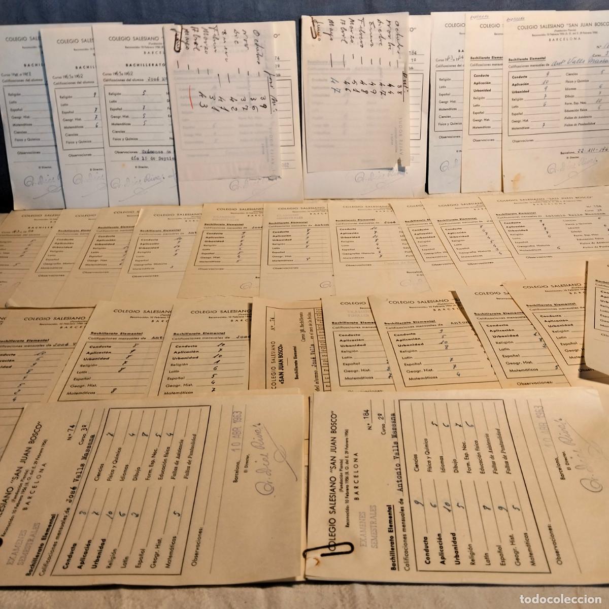 Collectionnisme: Lote notas de bachillerato colegio salesiano san juan bosco Barcelona a&ntilde;os 60