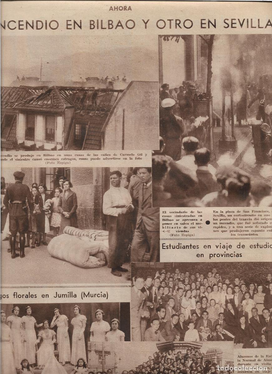 Coleccionismo: A&Ntilde;O 1933 RECORTE PRENSA BILBAO INCENDIO CASAS CALLE CARMELO GIL Y AUTONOMIA DESALOJO VECINOS
