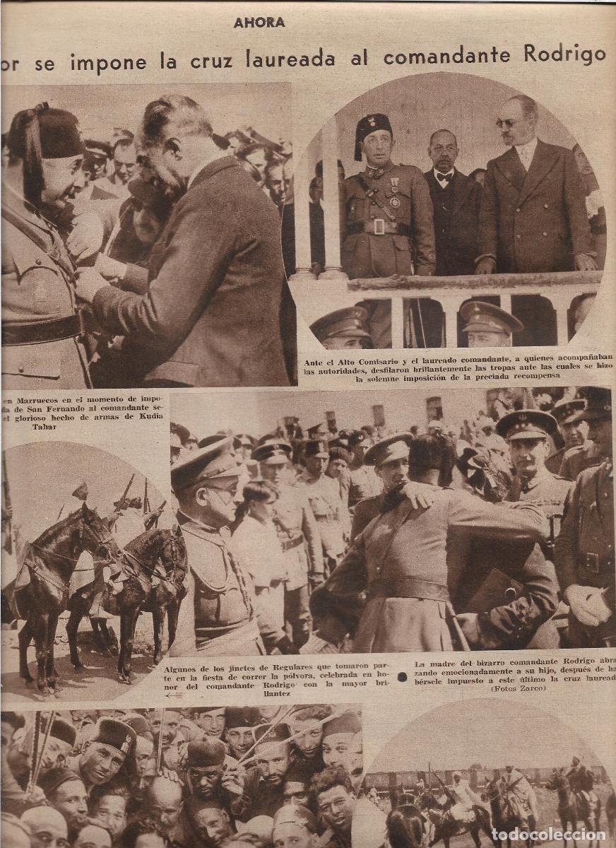 Coleccionismo: A&Ntilde;O 1933 RECORTE PRENSA NADOR IMPOSICION DE LA CRUZ LAUREADA AL COMANDANTE RODRIGO