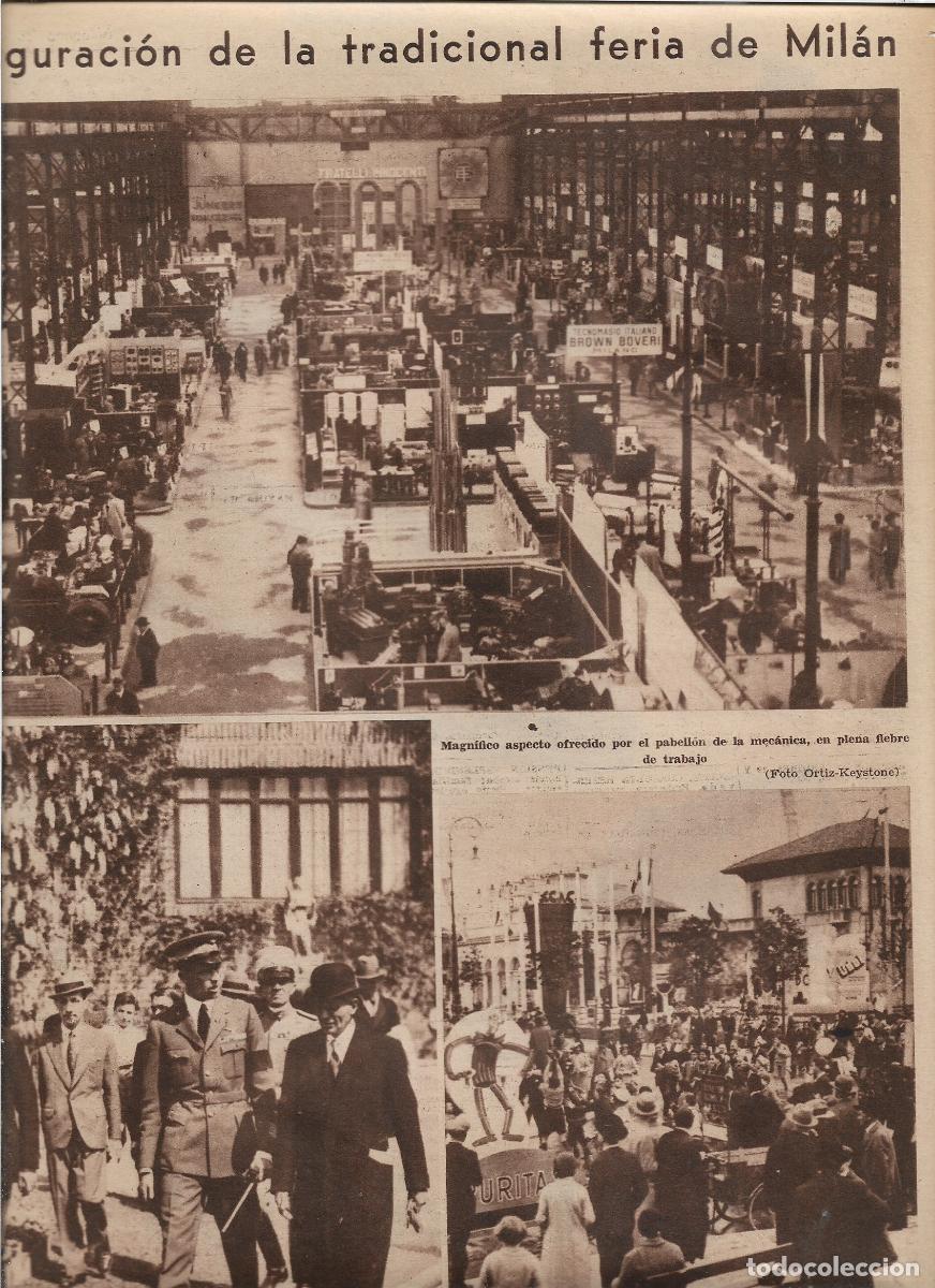 Coleccionismo: A&Ntilde;O 1933 RECORTE PRENSA INAUGURACION DE LA TRADICIONAL FERIA DE MILAN ITALIA
