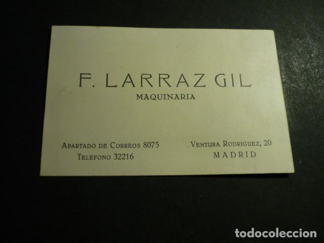 Coleccionismo: MADRID F. LARRAZ GIL MAQUINARIA TARJETA PUBLICITARIA