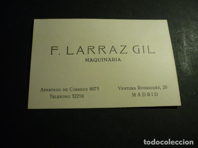 Coleccionismo: MADRID F. LARRAZ GIL MAQUINARIA TARJETA PUBLICITARIA