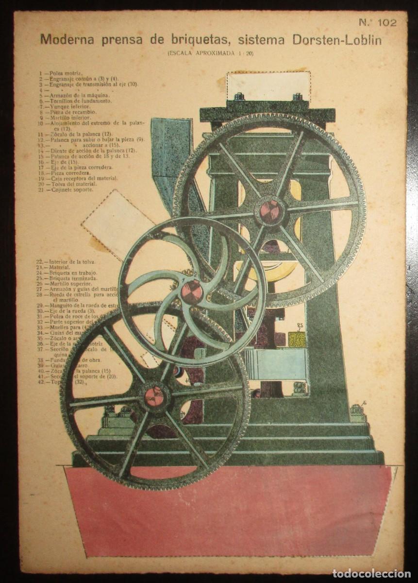 Coleccionismo: PRENSA DE BRIQUETAS DORSTEN-LOBLIN. L&Aacute;MINA 102 DE LA REVISTA EL MUNDO CIENT&Iacute;FICO. A&Ntilde;OS 10/20.