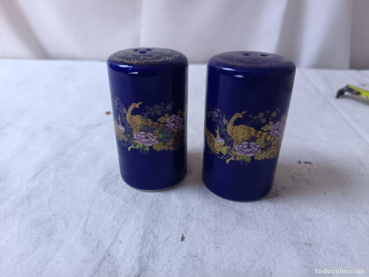 Sammeln: Pareja de Salero y Pimentero, dise&ntilde;o orientalista, porcelana