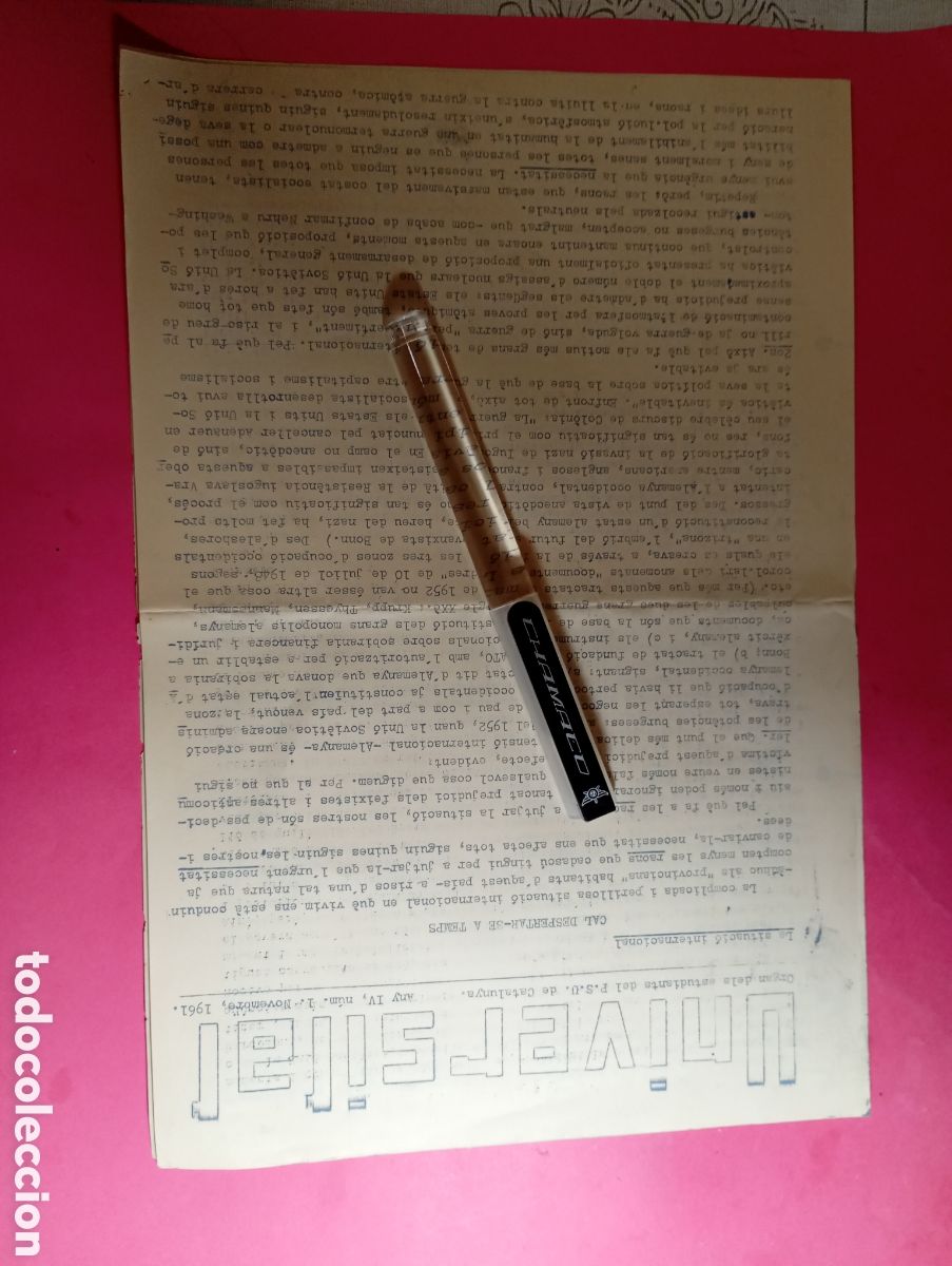 Coleccionismo: ''UNIVERSITAT'' N&ordm; 1 NOVEMBRE DE 1961 ORGAN DELS EDTUDIANTS DEL P.S.U. DE CATALUNYA