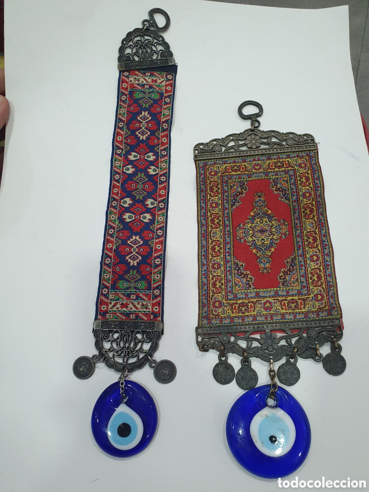 Collezionismo: Pareja de amuletos de colgar Ojo Turco. (L132)