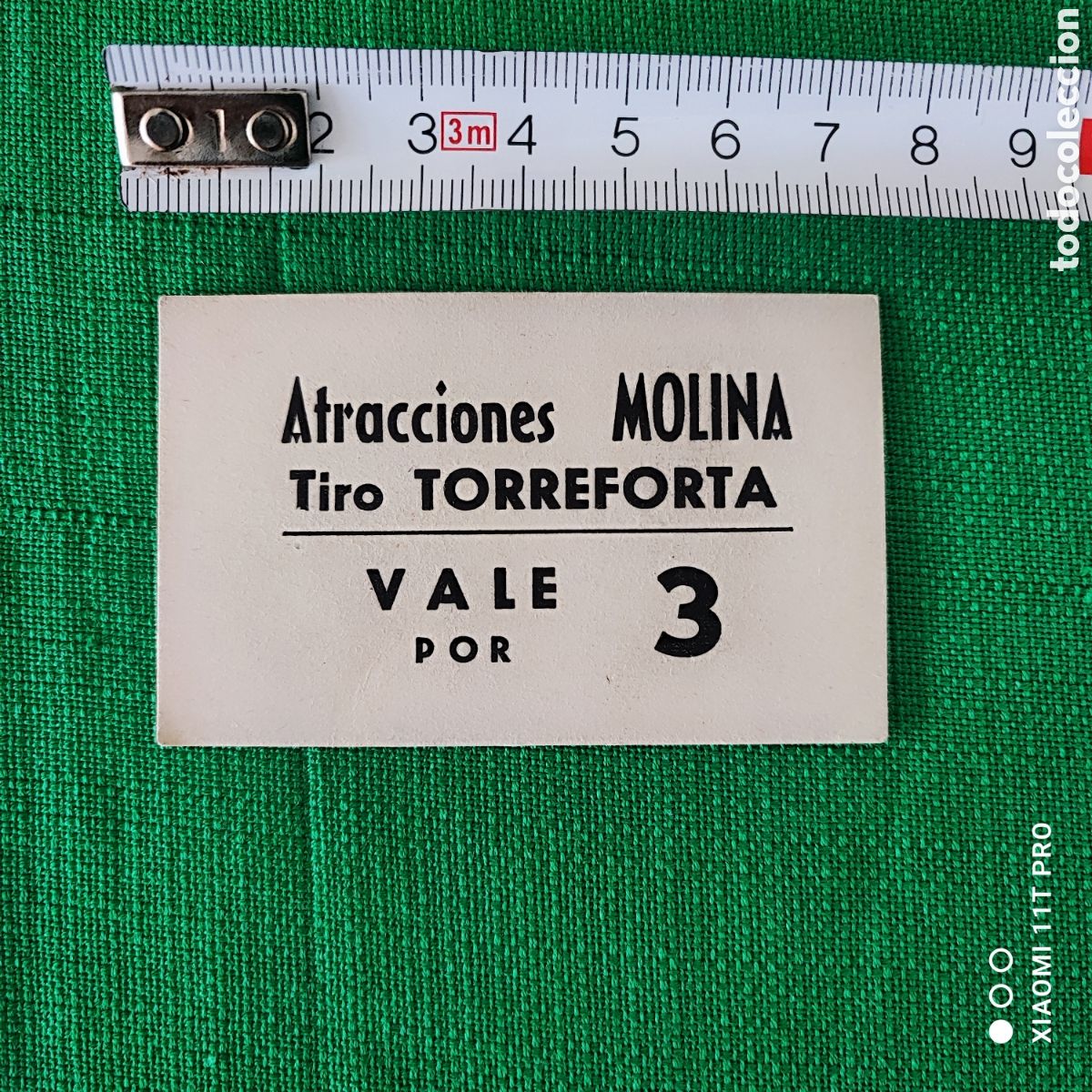 Coleccionismo: Vale atracci&oacute;nes Molina, tiro Torreforta ( Tarragona ) vale por 3