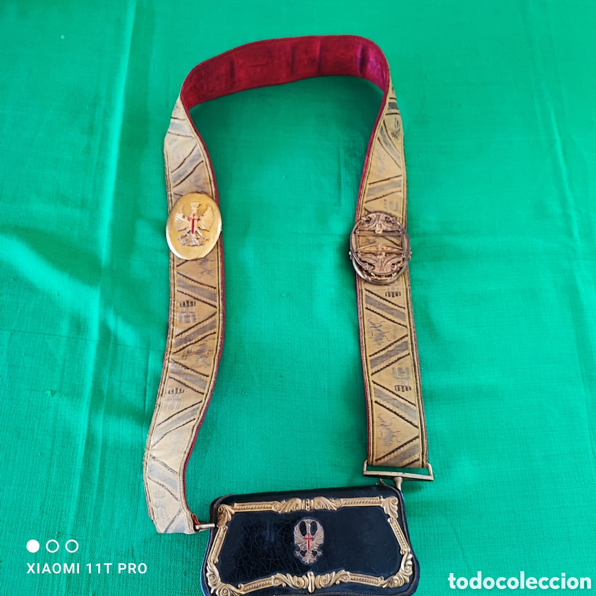 Coleccionismo: Cintur&oacute;n militar de gala con cartuchera. - Foto 4