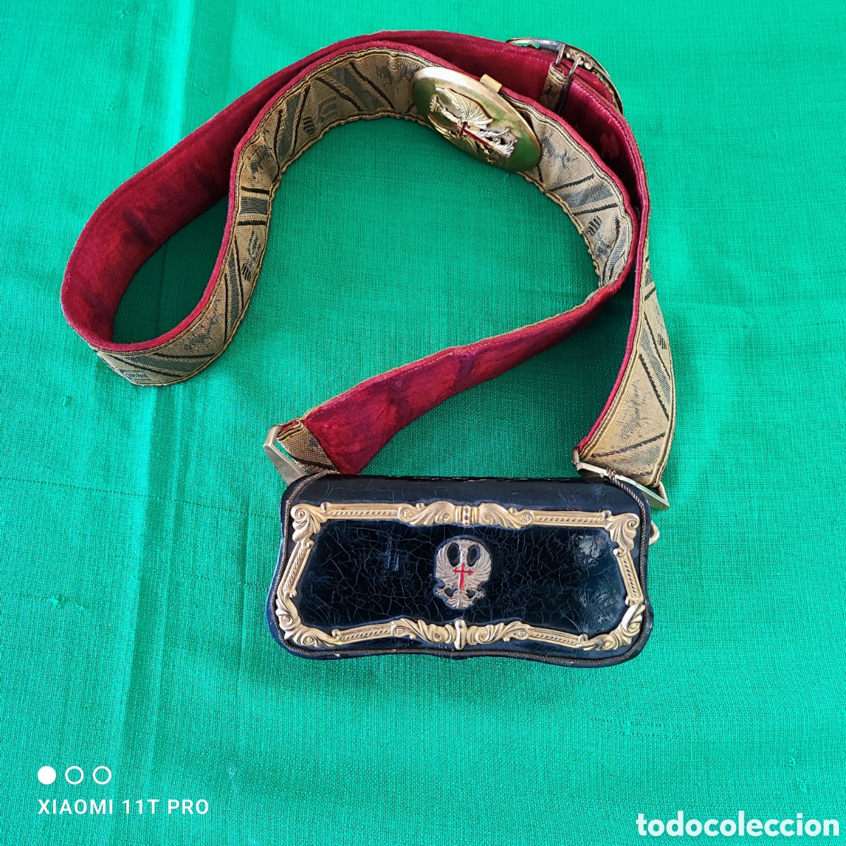 Coleccionismo: Cintur&oacute;n militar de gala con cartuchera. - Foto 1