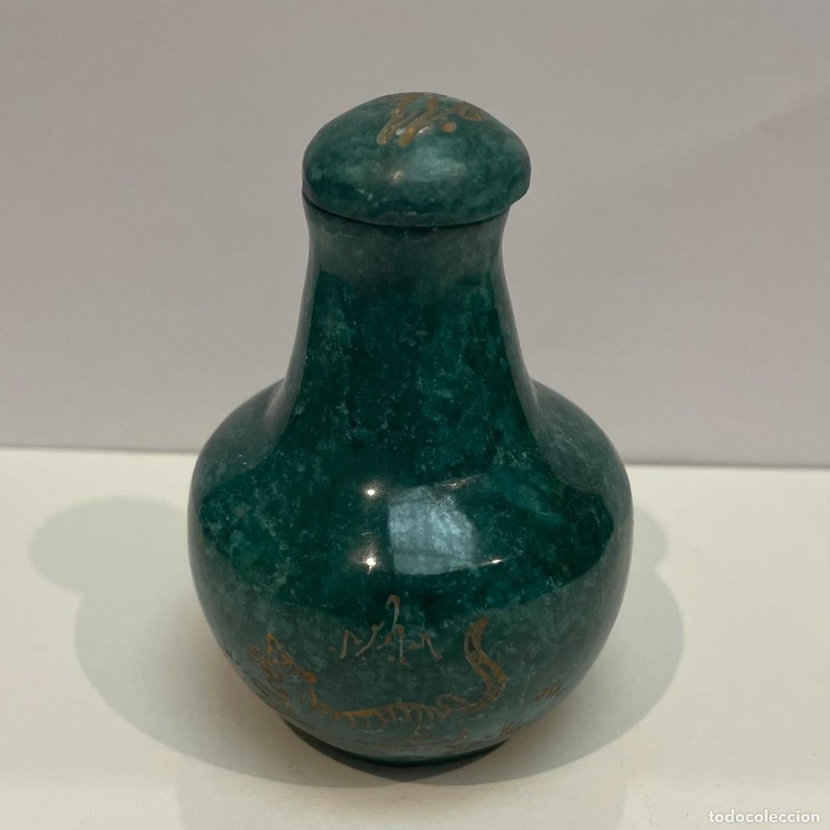 Sammeln: Botella de rap&eacute; china (snuff bottle) en m&aacute;rmol verde pulido, siglo XX