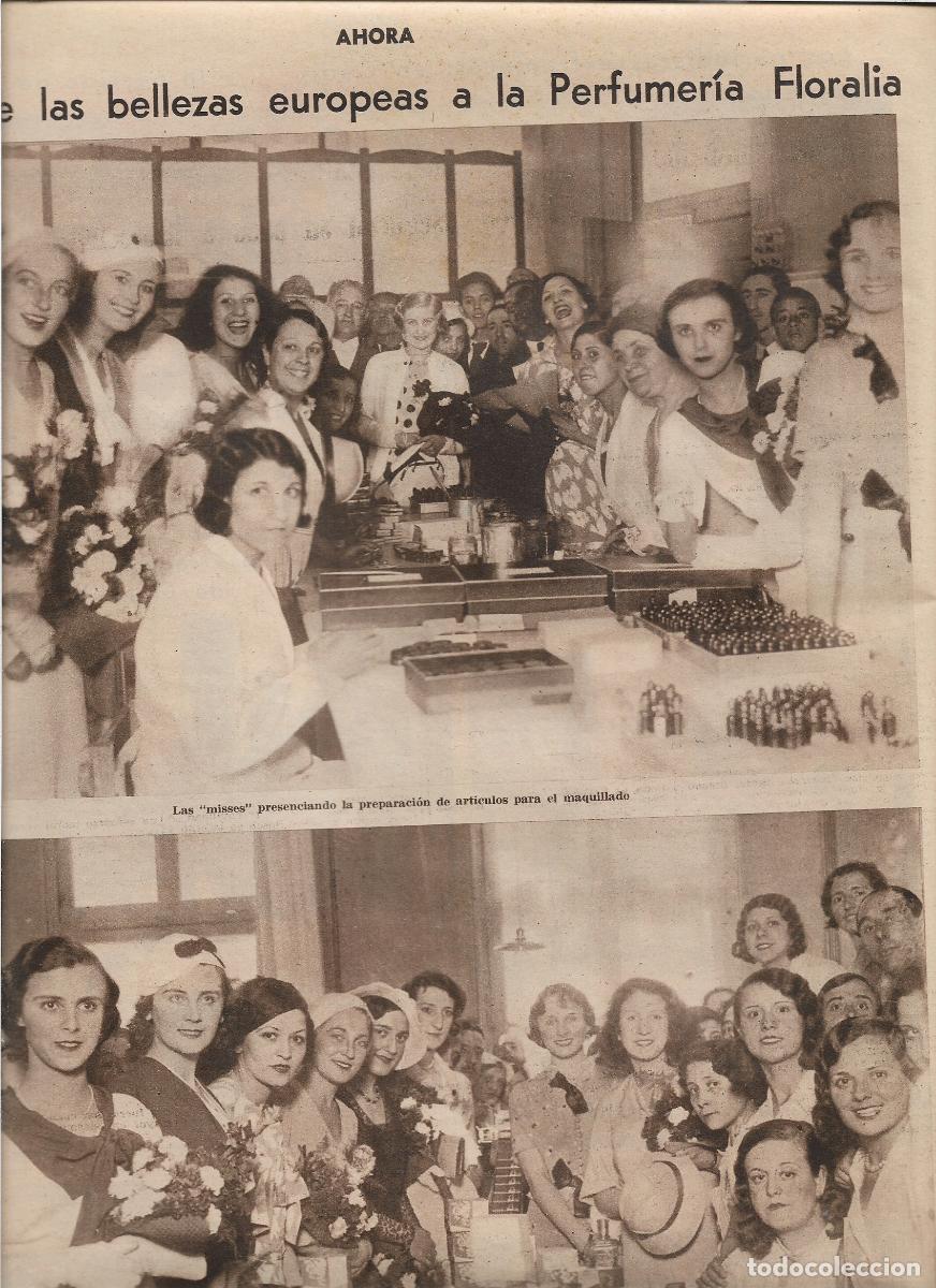 Coleccionismo: A&Ntilde;O 1933 RECORTE PRENSA MISS MISSES EUROPEAS EN LA PERFUMERIA FLORALIA