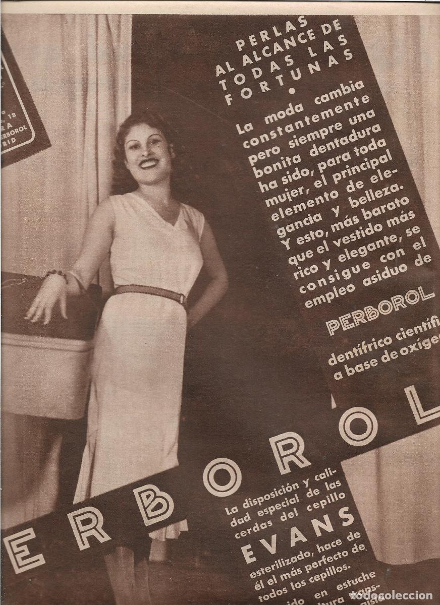 Coleccionismo: A&Ntilde;O 1933 RECORTE PRENSA PUBLICIDAD PERBOROL DENTIFRICO HIGIENE BUCAL
