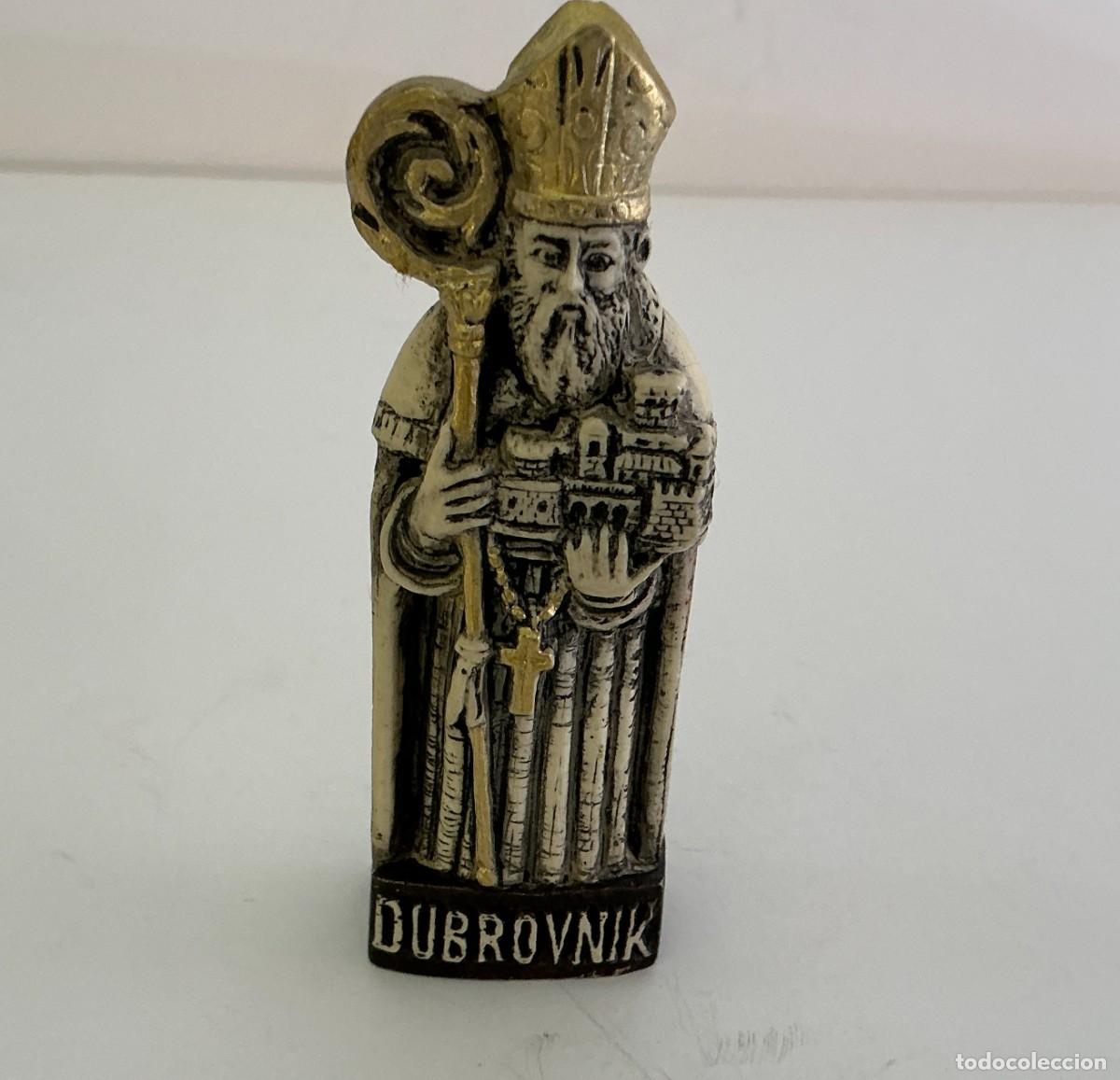 Coleccionismo: Figura Miniatura San Blas Patr&oacute;n de Dubrovnik - Resina Efecto Marfil, Cer&aacute;mica Augu&scaron;tanec