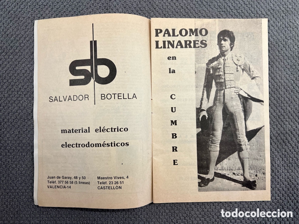 Coleccionismo: TOROS. PROGRAMA de las CORRIDAS FALLERAS. Palomo Linares en la cumbre&hellip; (a.1979) - Foto 2