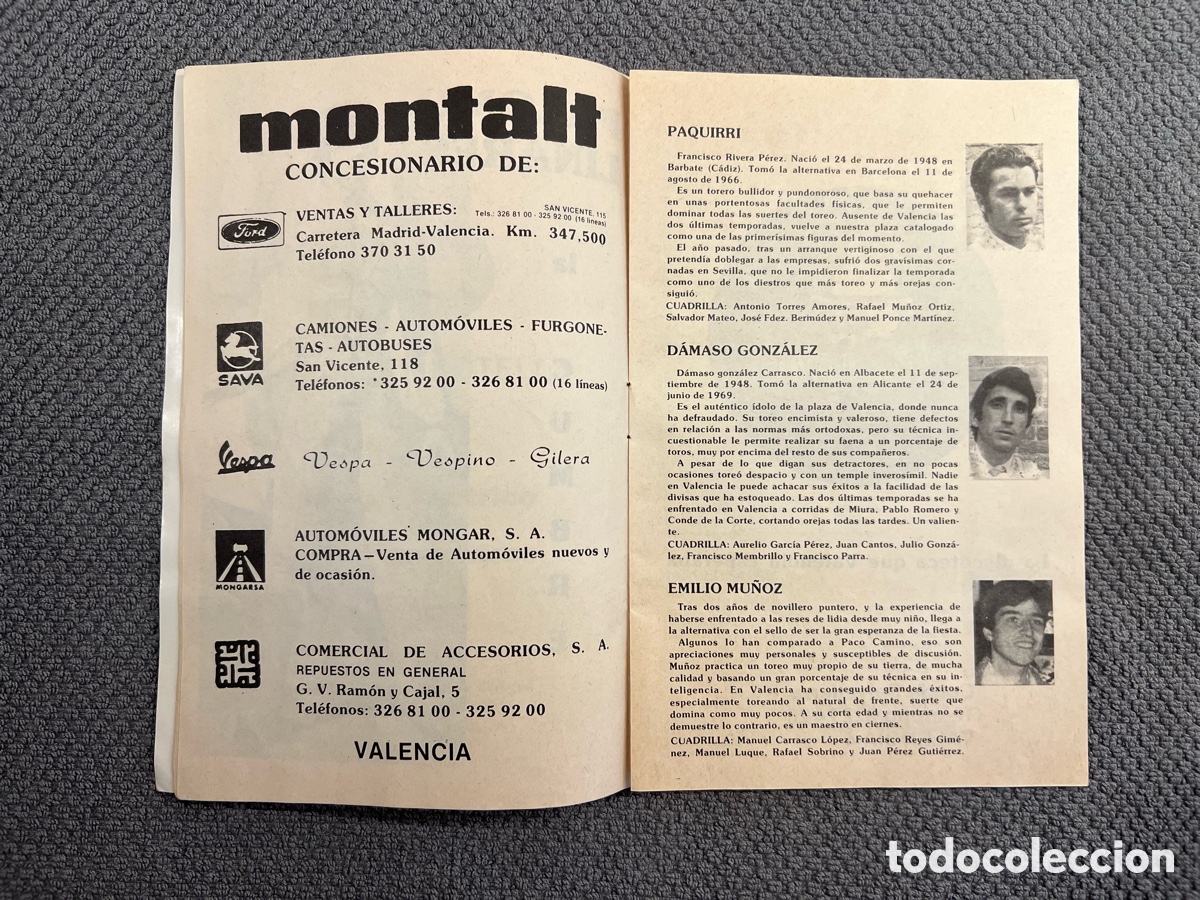Coleccionismo: TOROS. PROGRAMA de las CORRIDAS FALLERAS. Palomo Linares en la cumbre&hellip; (a.1979) - Foto 3
