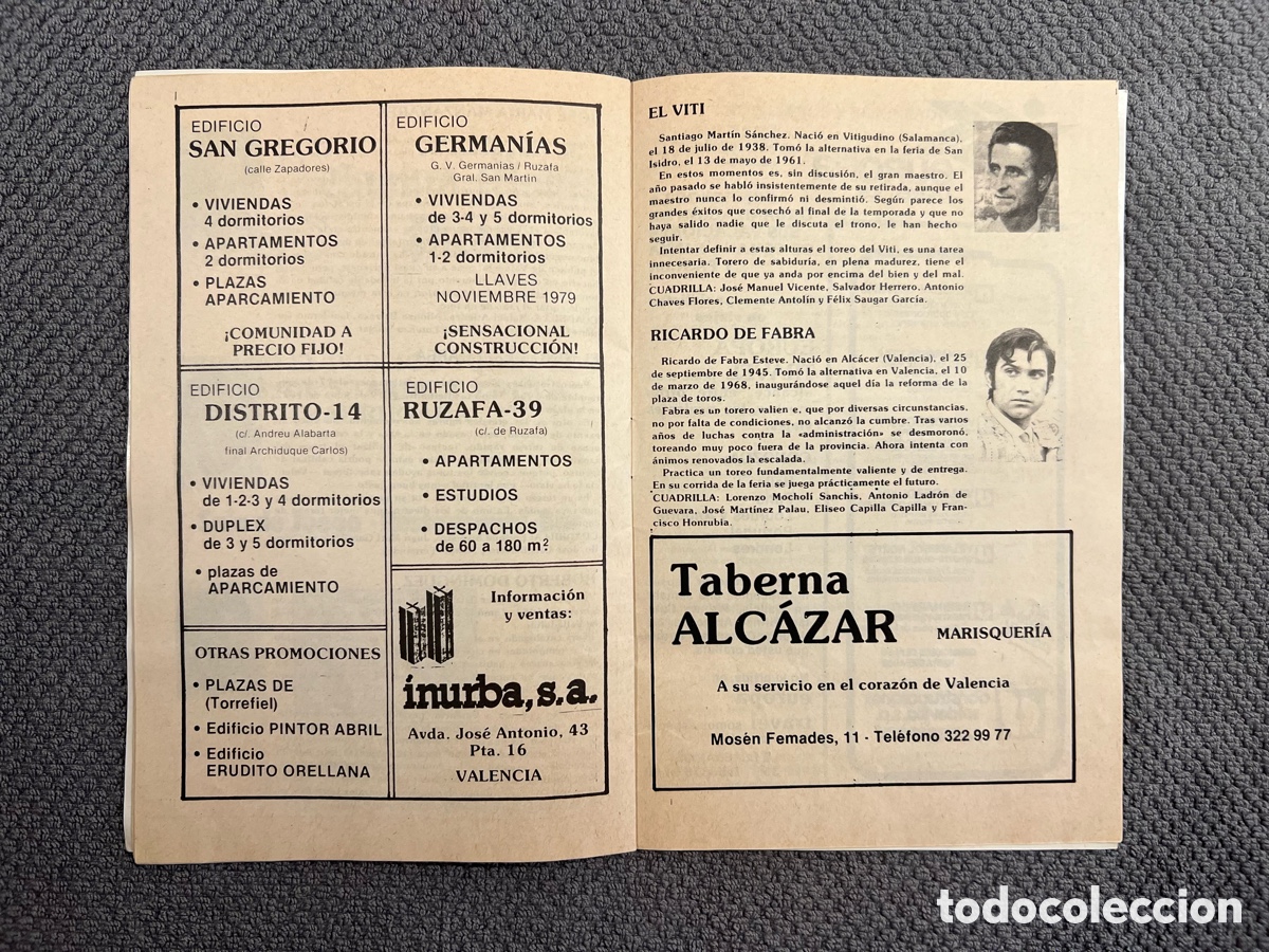 Coleccionismo: TOROS. PROGRAMA de las CORRIDAS FALLERAS. Palomo Linares en la cumbre&hellip; (a.1979) - Foto 5