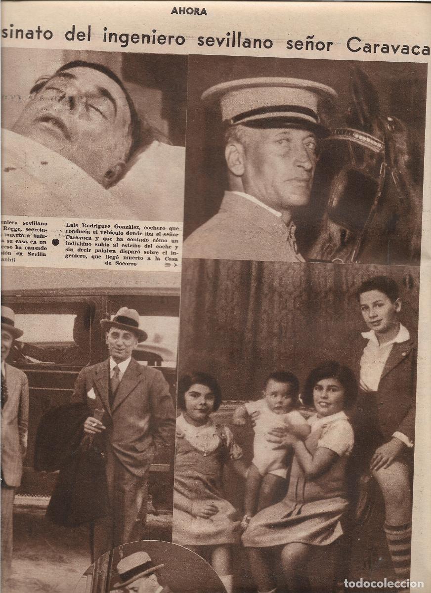 Collectionnisme: A&Ntilde;O 1933 RECORTE PRENSA SEVILLA ASESINATO INGENIERO SEVILLANO PEDRO CARAVACA ROGGE