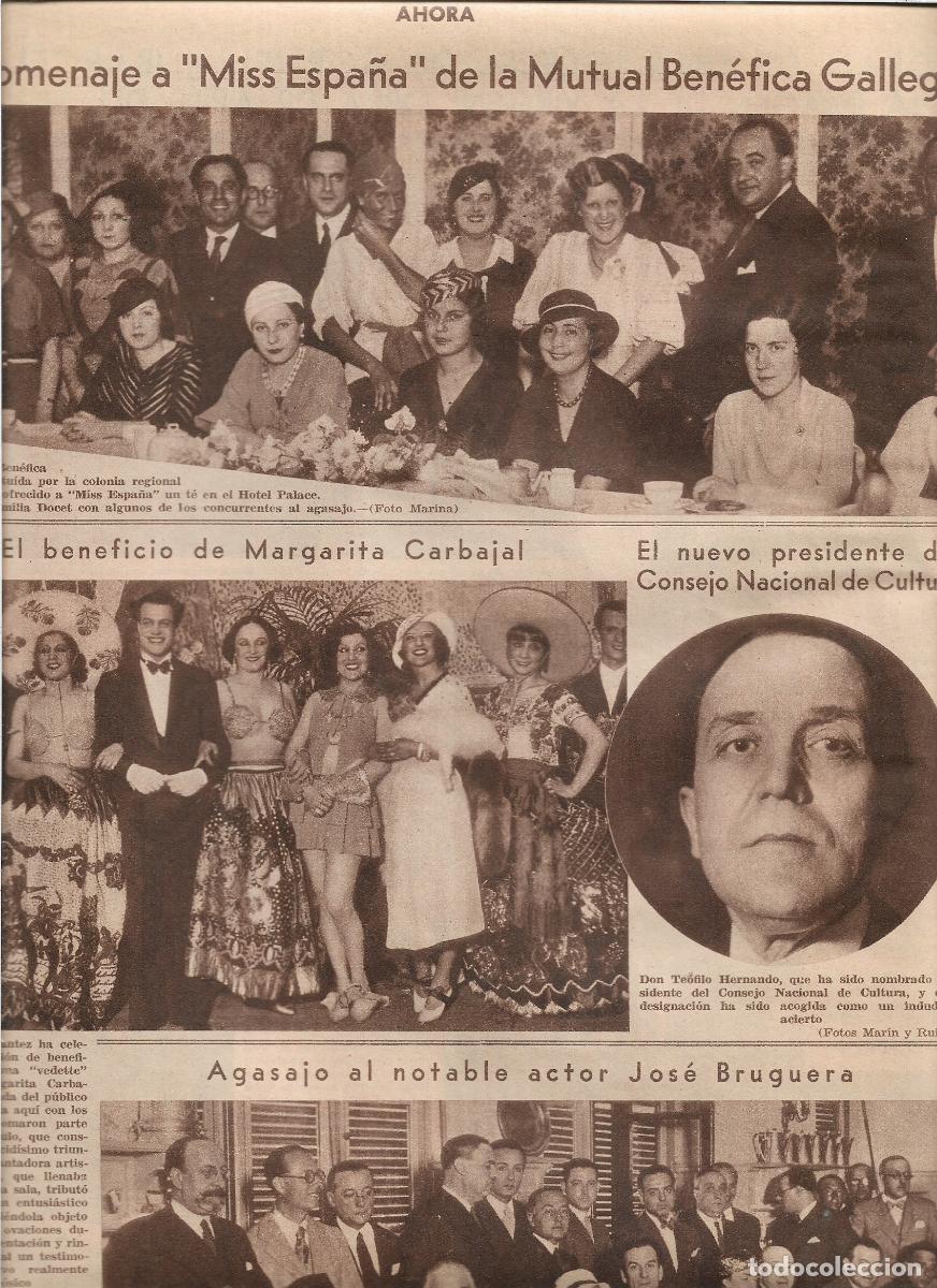Coleccionismo: A&Ntilde;O 1933 RECORTE PRENSA BENEFICIO VEDETTE ARTISTA MARGARITA CARBAJAL