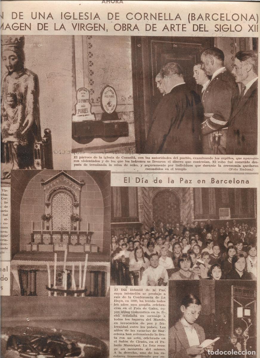 Coleccionismo: A&Ntilde;O 1933 RECORTE PRENSA ROBO IMAGEN VIRGEN DEL REMEDIO DE IGLESIA DE CORNELLA DE LLOBREGAT