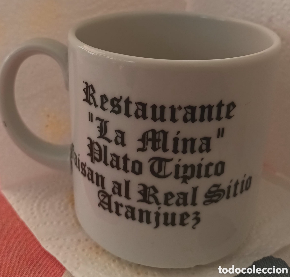 Coleccionismo: TAZA RESTAURANTE LA MINA. ARANJUEZ. - Foto 1