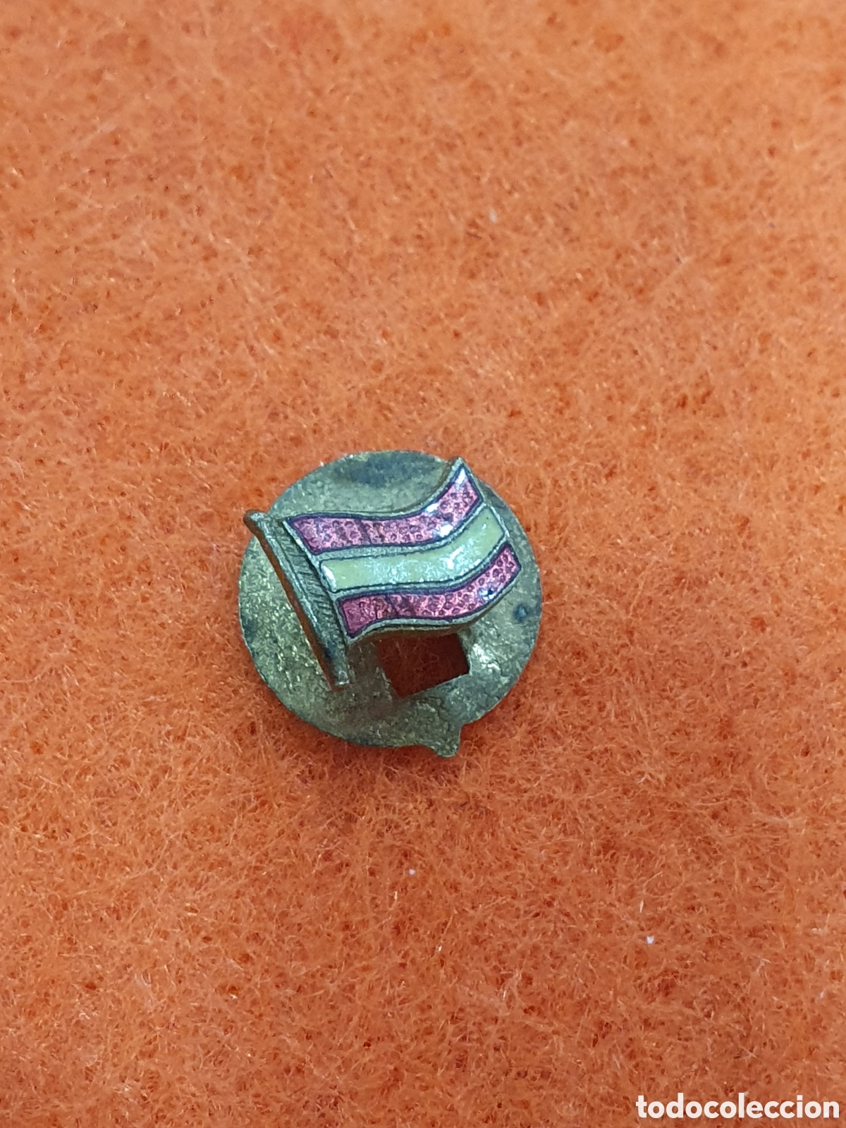 Coleccionismo: Insignia de ojal esmaltada Balanzas Berkel Bandera de Espa&ntilde;a. (L129)