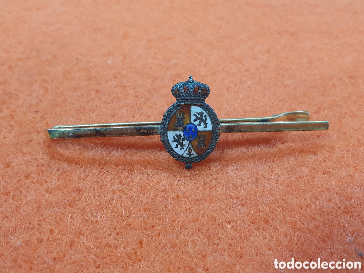 Collectionnisme: Pisacorbatas plata dorada esmaltada Casa de Borbon. (L129)