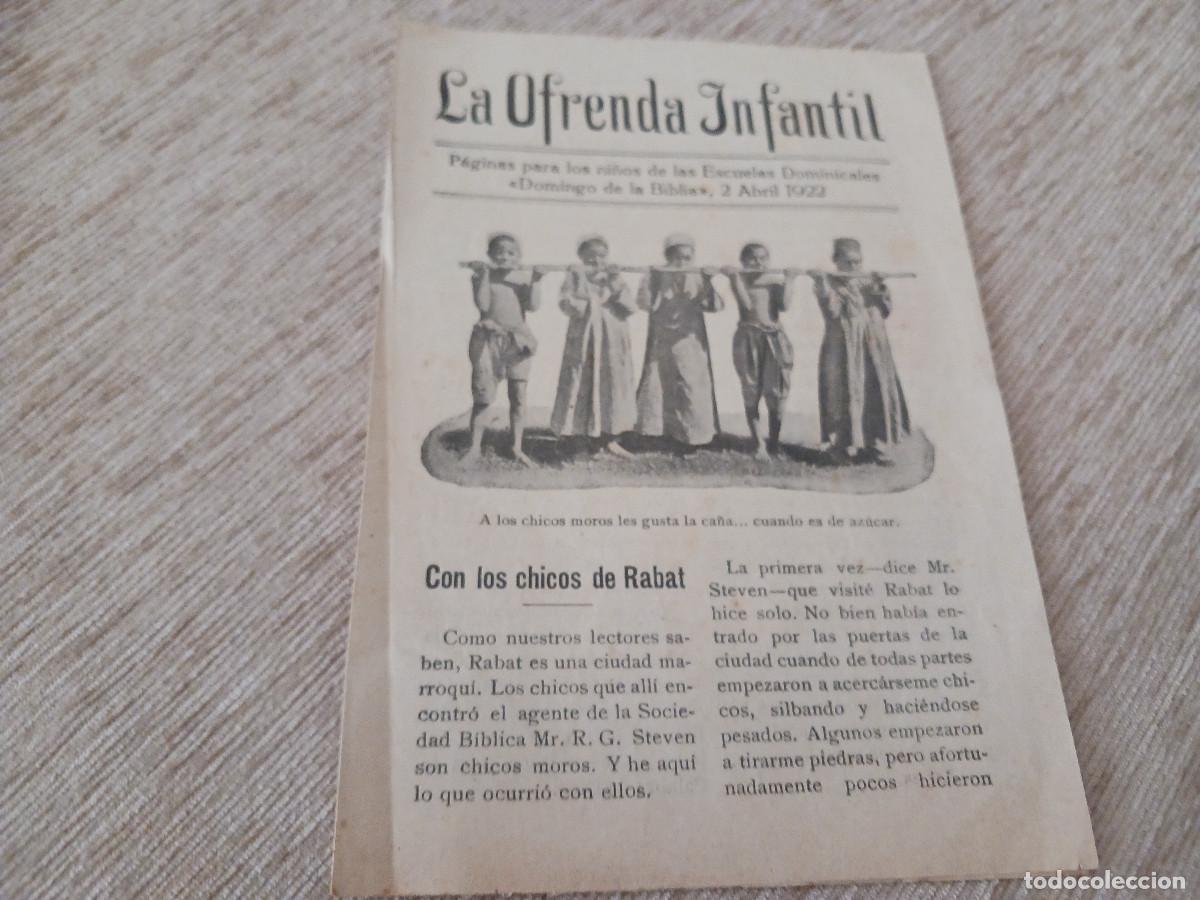 Coleccionismo: diptico evangelista, la ofrenda infantil, 1922