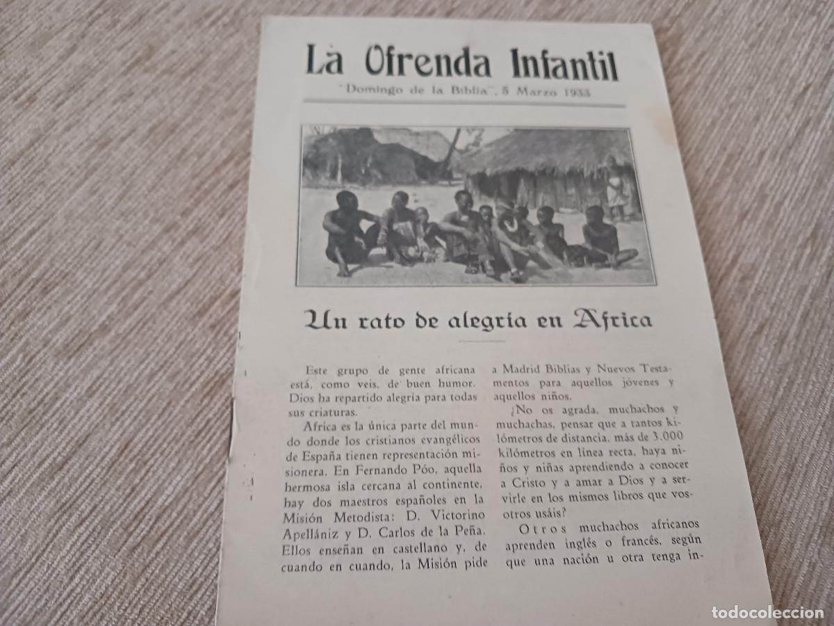 Coleccionismo: periodico evangelista, la ofrenda infantil, 1933