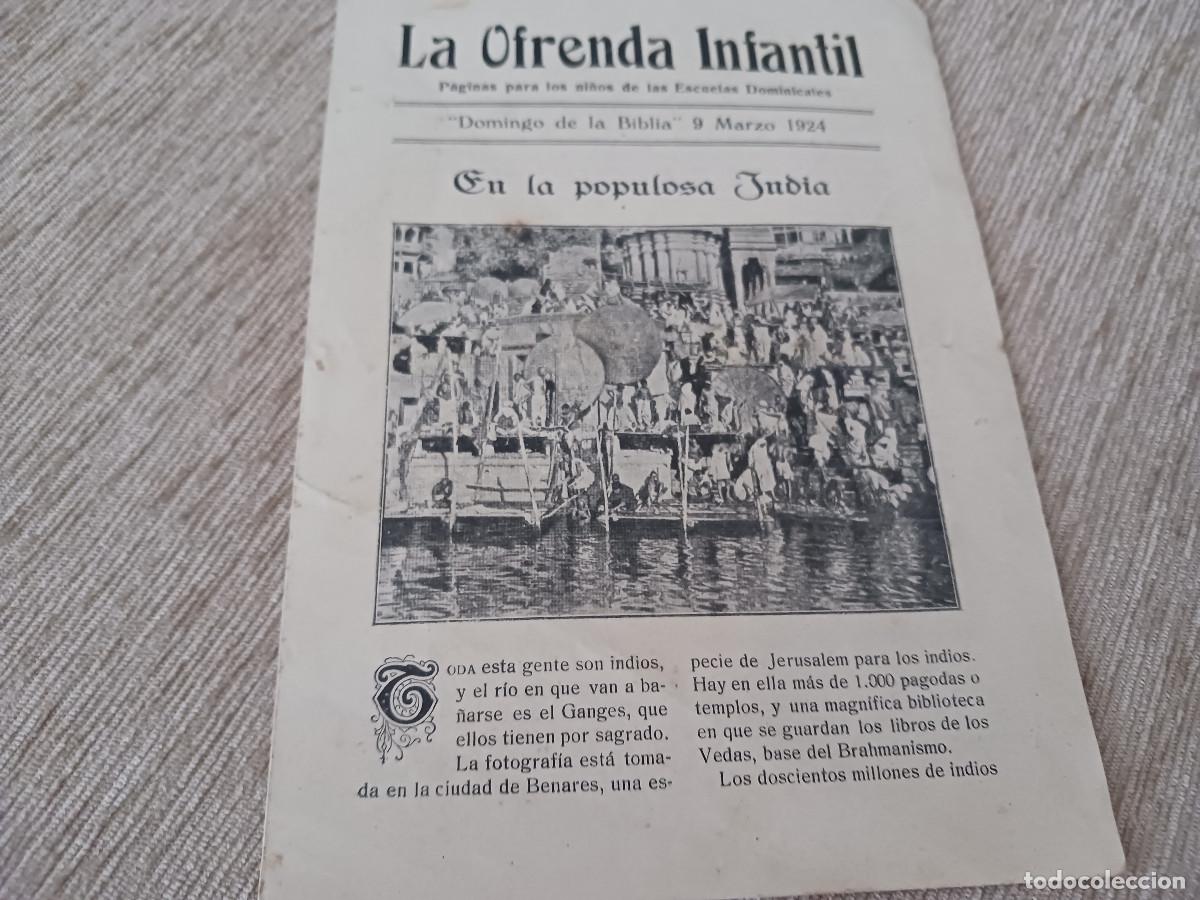 Coleccionismo: diptico evangelista, la ofrenda infantil, 1924