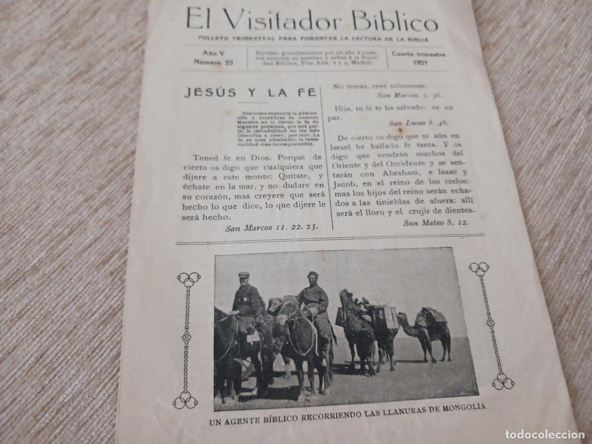 Coleccionismo: el visitador biblico, folleto diptico trimestral para la lectura de la biblia, 1921
