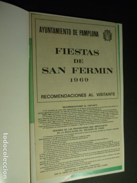 Coleccionismo: PAMPLONA SAN FERMINES 1969 PROGRAMA DE FIESTAS - Foto 2