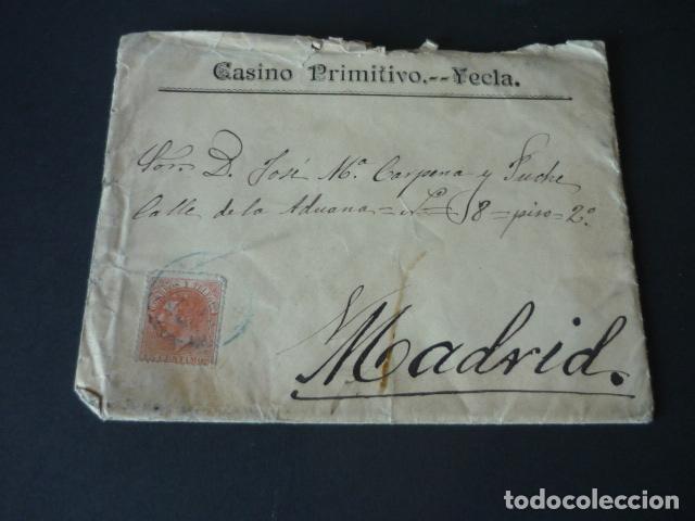 Sammelleidenschaft Papier: YECLA MURCIA CASINO PRIMITIVO SOBRE Y CARTA ORIGINAL 1887